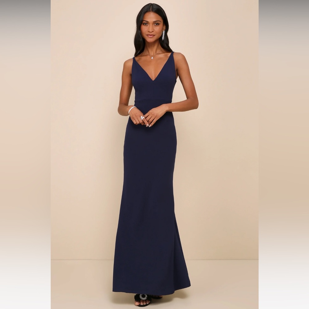 Lulus Melora Navy Blue Sleeveless Maxi Dress